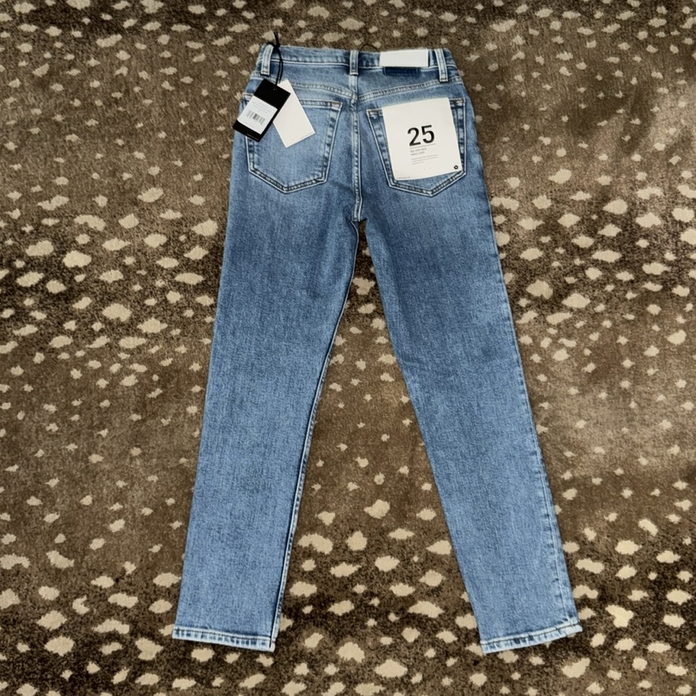 RE/DONE 90s High Rise Ankle Crop in Bright Faded Blue Sz 25 NWT - Picture 3 of 9
